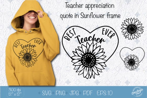 Best Teacher Ever Appreciation Quotes Graphic Template