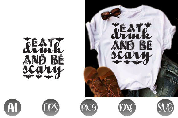 Halloween Quote Design: Eat Drink and Be
