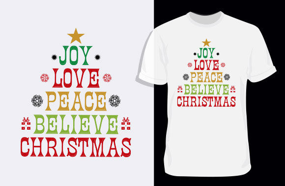 Joy Love Peace Christmas T-shirt Graphics
